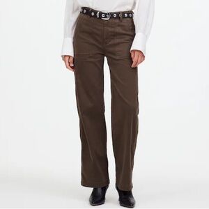 Madewell Low-Slung Baggy Utility Pants Wide Straight Leg Brown Size 26